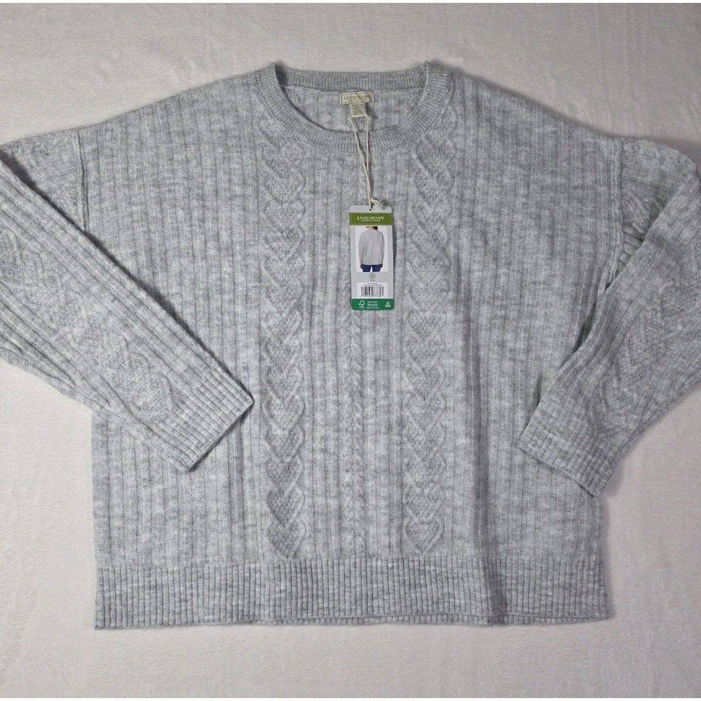 Legendary Outfitters XL Cozy Cable Knit Sweater Gray Soft Pullover NWT - Picture 2 of 10